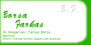borsa farkas business card